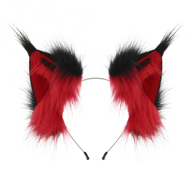 Handmade Plush Lynx Cat Ear Headband Halloween Cosplay Anime Convention Accessory Unisex