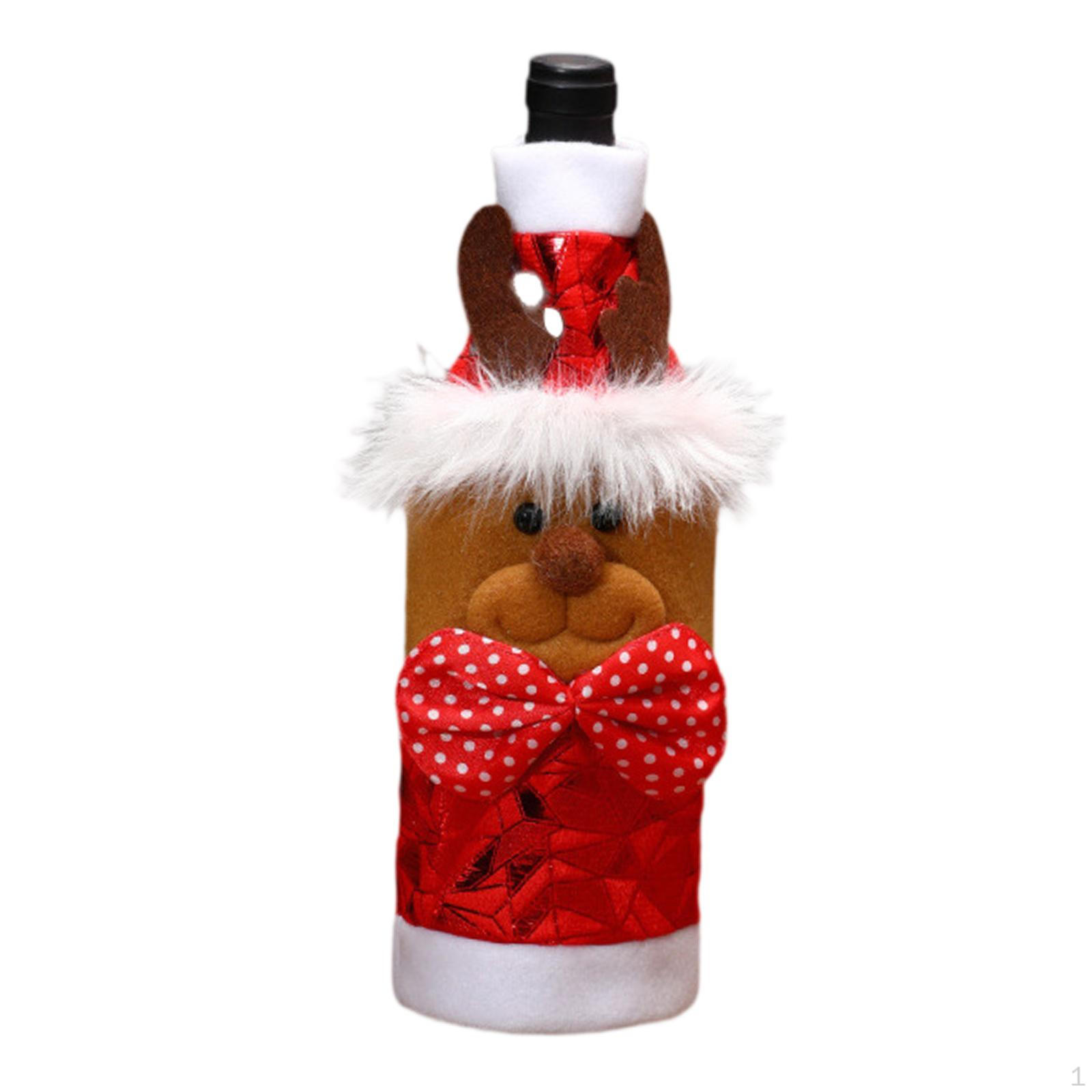 

Рождественский чехол-сумка для винной бутылки 5,1x10,2 дюйма, многоразовый, милый, многоцелевой, моющийся, дышащий Reindeer