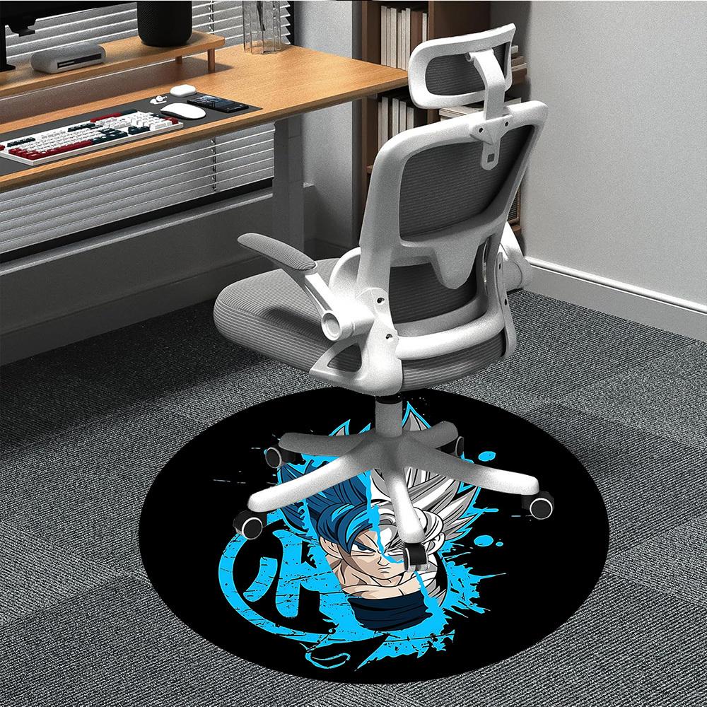 

1pc Goku Dragon Ball Office Round Area Rug, Indoor Mat Suitable For Office, Under Office Chairs Bedroom Living Room Home Decor, Room Deco 80cm