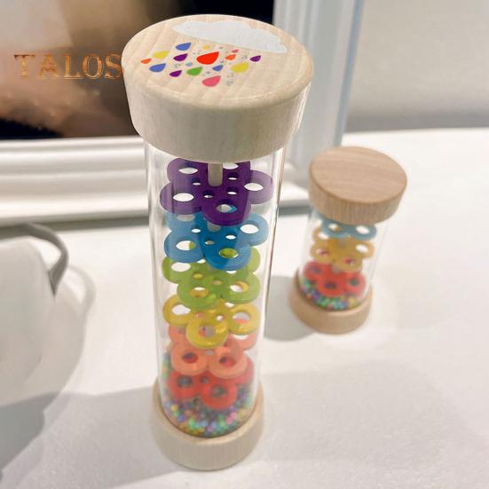 Kids Rain Stick Toy Babies Rainfall Rattle Tube Toddlers Educational Beaded Raindrops Rainstick Shaker Sensory Developmental Auditory Musical