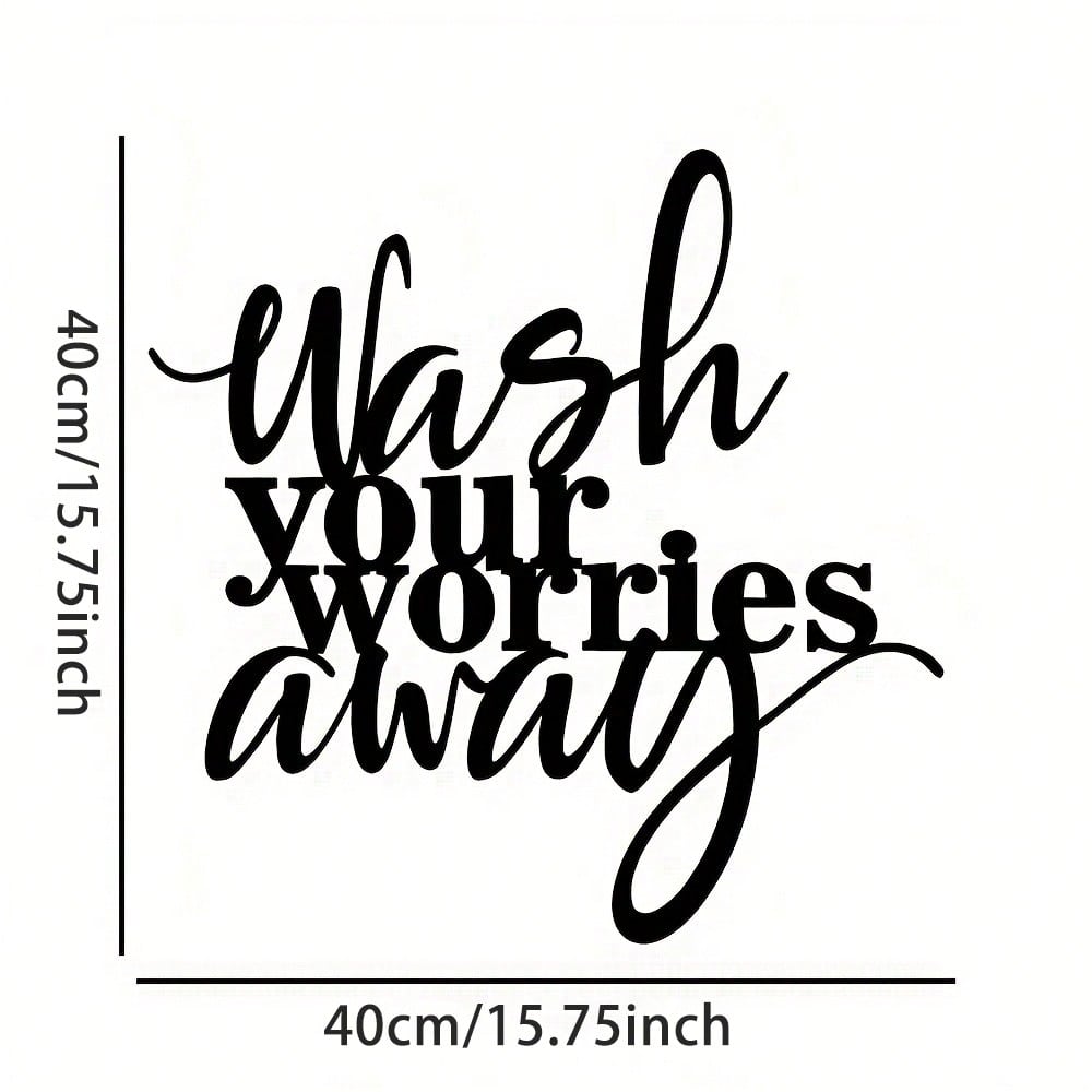 

Wash Away Your Worries Metal Sign Minimalist Art Design Wall Decor Rustic Farmhouse Gift чорний