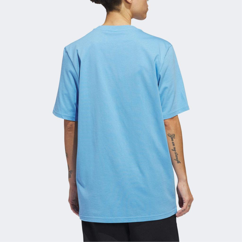 Adidas Originals Henry Jones Nora Cartoon Pattern Printed Round Neck Short Sleeve T-Shirt Men T-Shirts Blue IU0119