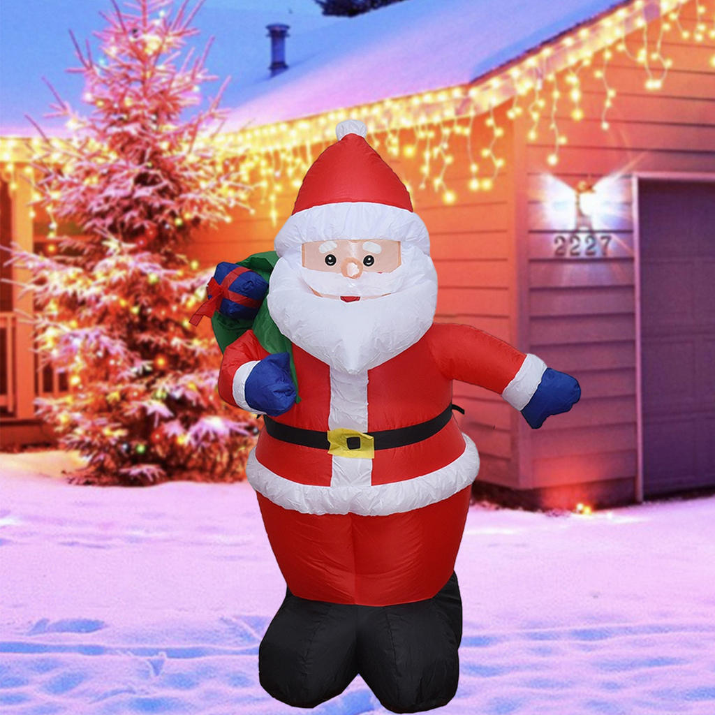 47inch Inflatable Giant Santa Claus Holding Gift Bag Christmas Decoration Ornaments for Holiday Christmas Eve 2025 New Year