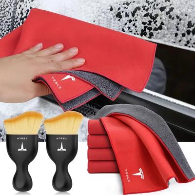 AAAIB1 Car Cleaning Interior Soft Brush Wash Towel Wipe Dry Cloth For Model 3 / Y 2022 2021 Center Console Containersr Accessorie