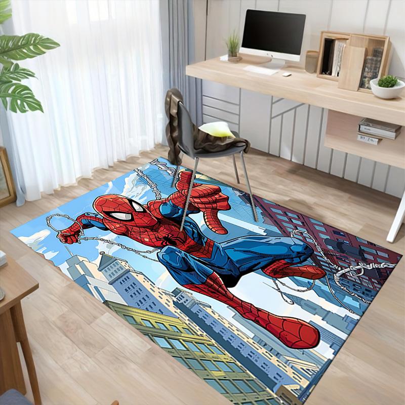 Spiderman Swings City Carpet For Playroom Bedroom Living Room Sofa Home Decorkids Game Area Rug Nonslip Floor Mat