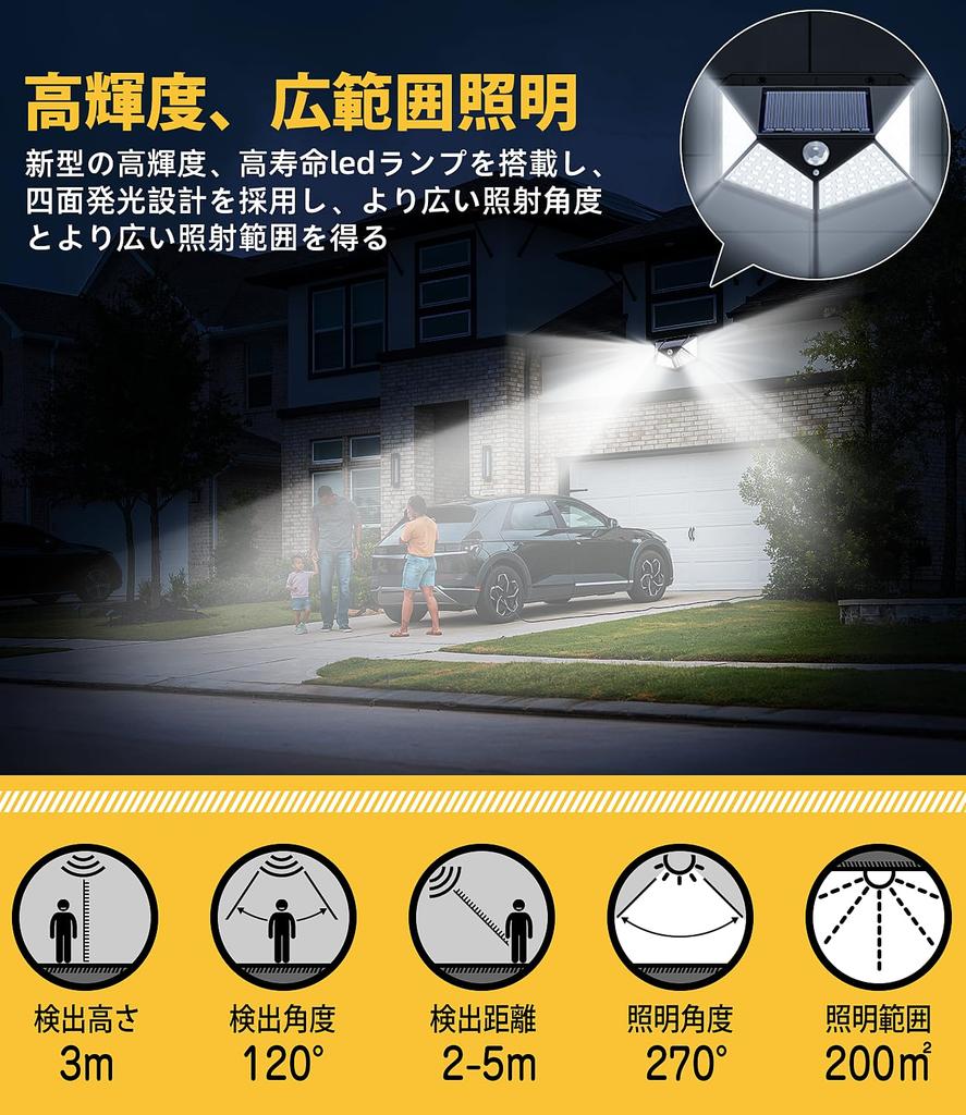 Outdoor Waterproof Solar Light New 3 Intelligent Automatic Solar Sensor Large Capacity Solar Zero Electricity for Parking and Power Outages [2025
