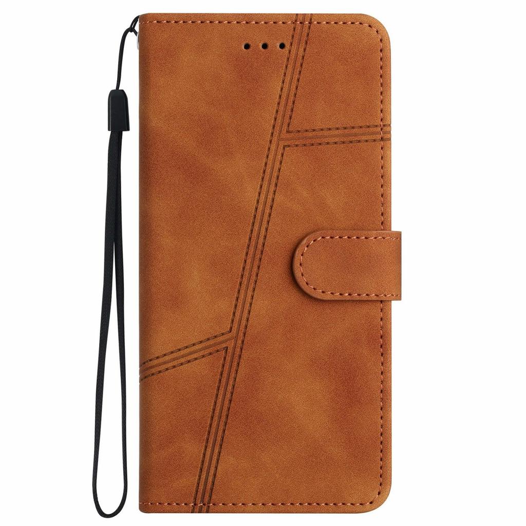 Phone Case for Honor 400 Lite 5G Flip Leather Retro Cover Lines Imprinted