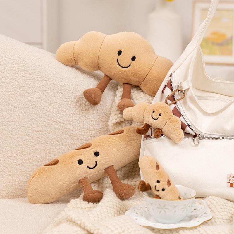 Creative Croissant Pendant Plush Toy Doll Baguette Doll Girls Bag Keychain Ragdoll