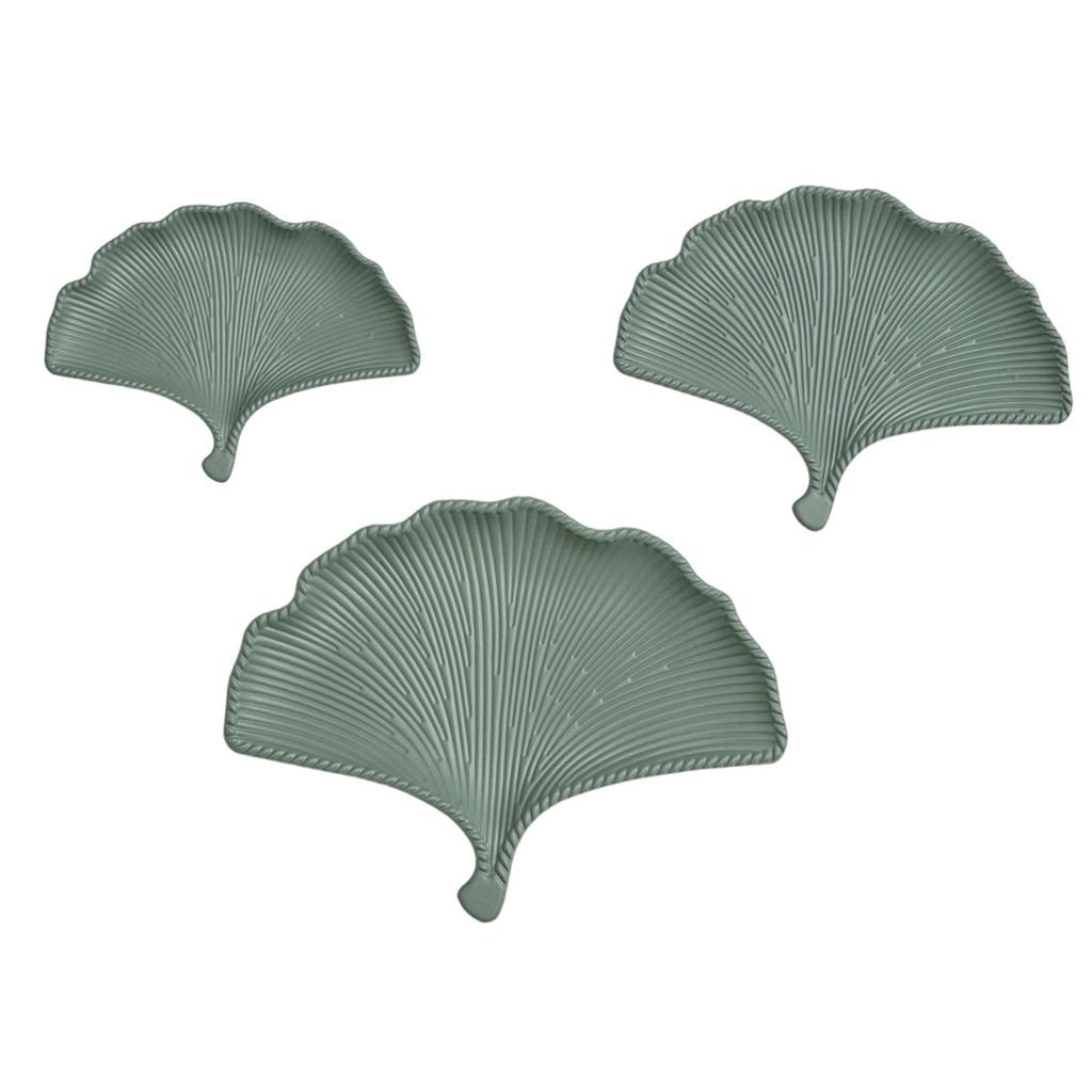 3 Pieces Ginkgo Leaf Dessert Plate Party Display Plate Rustic Decorative Tableware Luxury Decorative Snack Dish for Fall Harvest