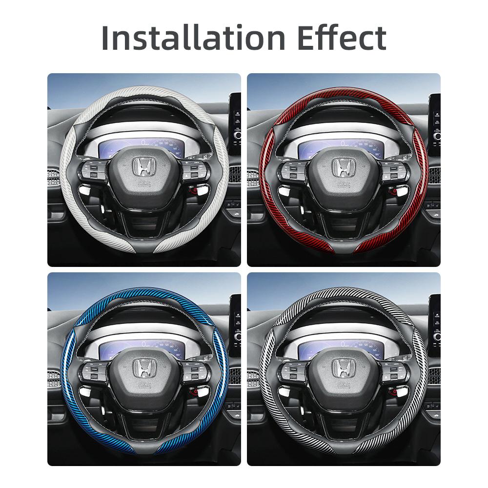 Suitable for Honda Carbon Fiber Texture Steering Wheel Cover with Segmented Quick-Release Design, Durable, for Cr-V Civic Hr-V Zr-V Vezel City Amaze