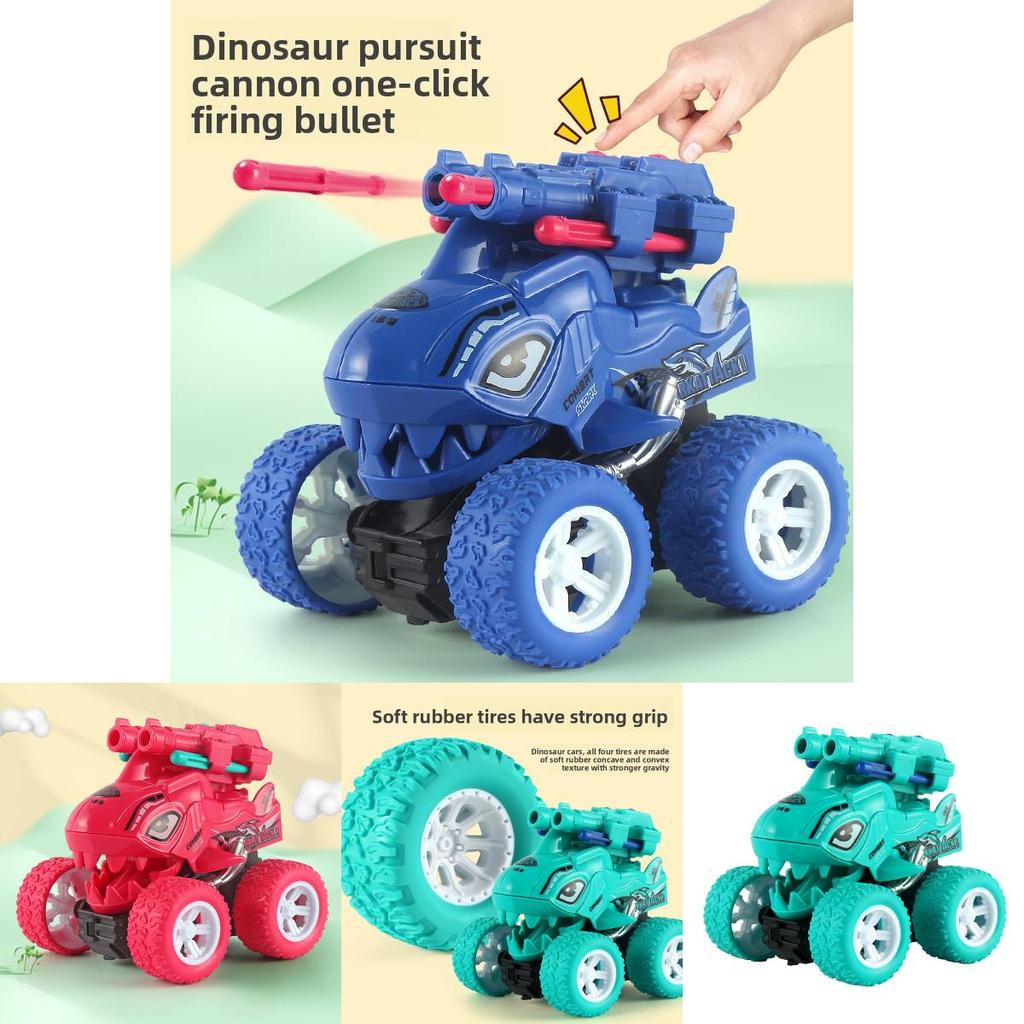 Childrens Dinosaur Inertia Double Launch Toy Car For Sensory And Motor Skills Development