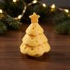 Matte Frosted Ornament 3D Printed Cheese Christmas Tree Ornament, Creative Figurine with Star Topper, Cute Xmas Desktop Ornaments for Home Office