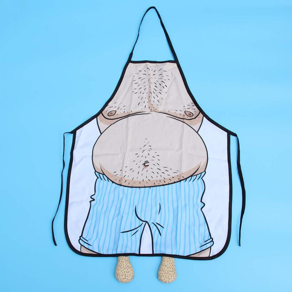 Funny Men Cooking Grilling Aprons Novelty Cooking Apron Belly Apron for Men Funny Costume Kitchen Belly
