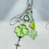 Delicate Pink Green Crystal Lucky Plant Keychain Phone Charms Pendant Cute Key Chain Phone Ornament Schoolbag Camera Hangings