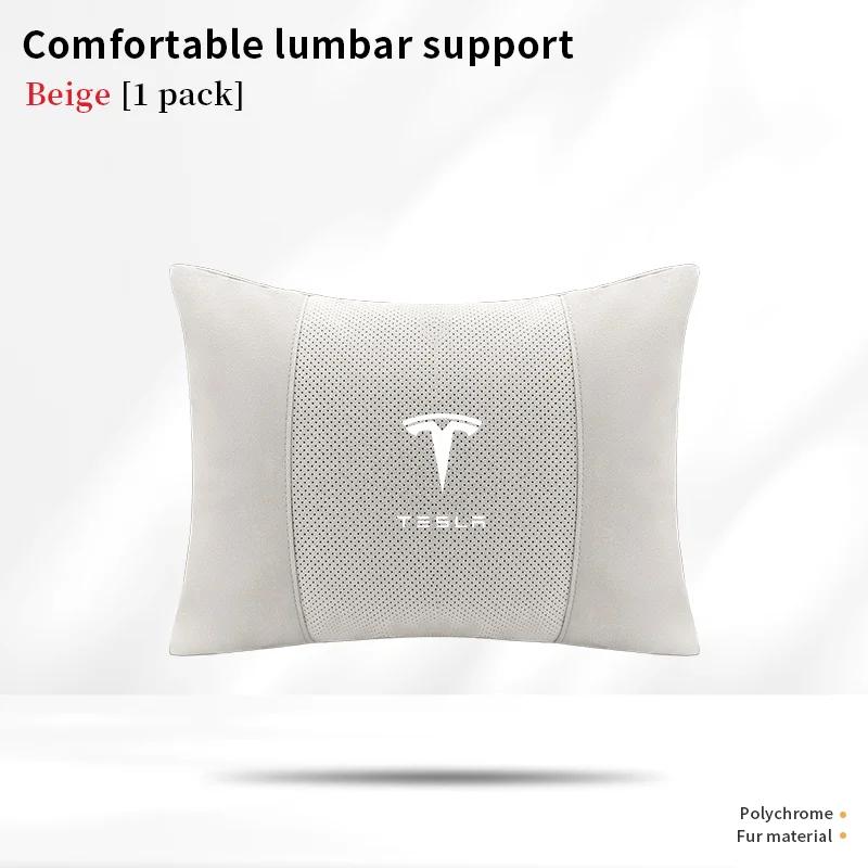 

Car Suede Ventilate Headrest Neck Support Seat Waist Cushion Pillow Tesla Roadsrer Cybertruck Model 3 Model Y Model S Model X