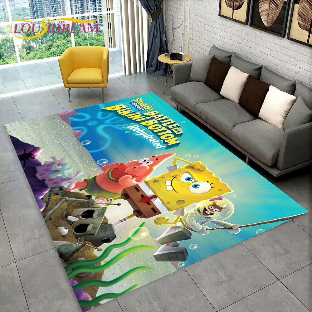 Cartoon S-SpongeBob Area Rug,Carpet Rug for Home Living Room Children Bedroom Sofa Doormat Decor,kids Play Non-slip Floor Mat