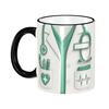 Gepersonaliseerde Medische Arts Mokken DIY 3D Stethoscoop & Hartslag Patroon Keramische Melkthee Koffiekop
