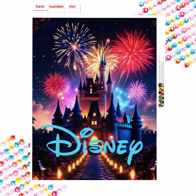 Disney Diamond Painting Full Diamonds 5D Enchanting Castle Firework Art Home Decoration Creative Handicrafts