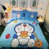 Blue Robotic Cat Bedroom set,Children'sGift Teenagers Adulte Microfibre Double Bed 2/3 pieceDuvet Coverwith Zip Room Decor