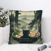 Cat Ramen Japanese Graphic Pillow Case Graphic Pillow Cover For Wedding Party Home Decor Morden Cushion Cover