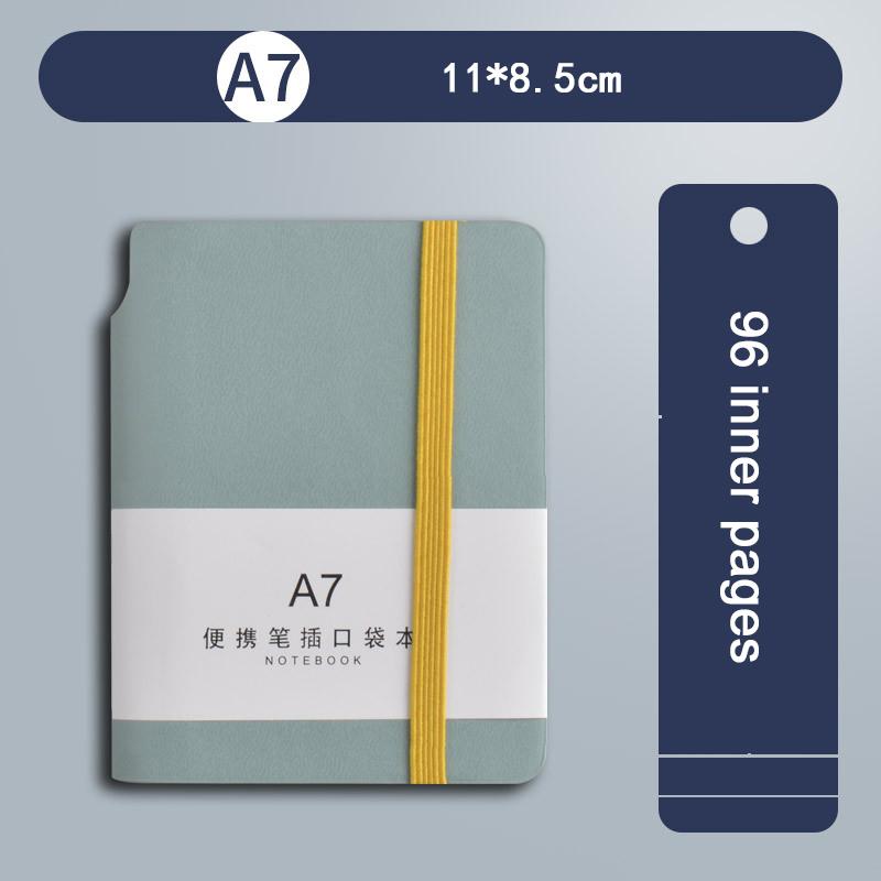 (Gravírování loga zdarma) A6/A7 přenosný zápisník z měkké kůže, účetní kniha ve tvaru trumpety, silný tečkovaný zápisník, kniha záznamů, mini výpisník