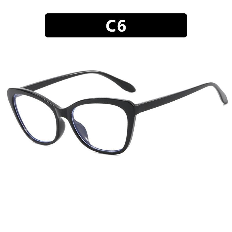 New cat eye playful intellectual wind flat mirror contrasting color personalized plain artifact simple casual daily commuting glasses