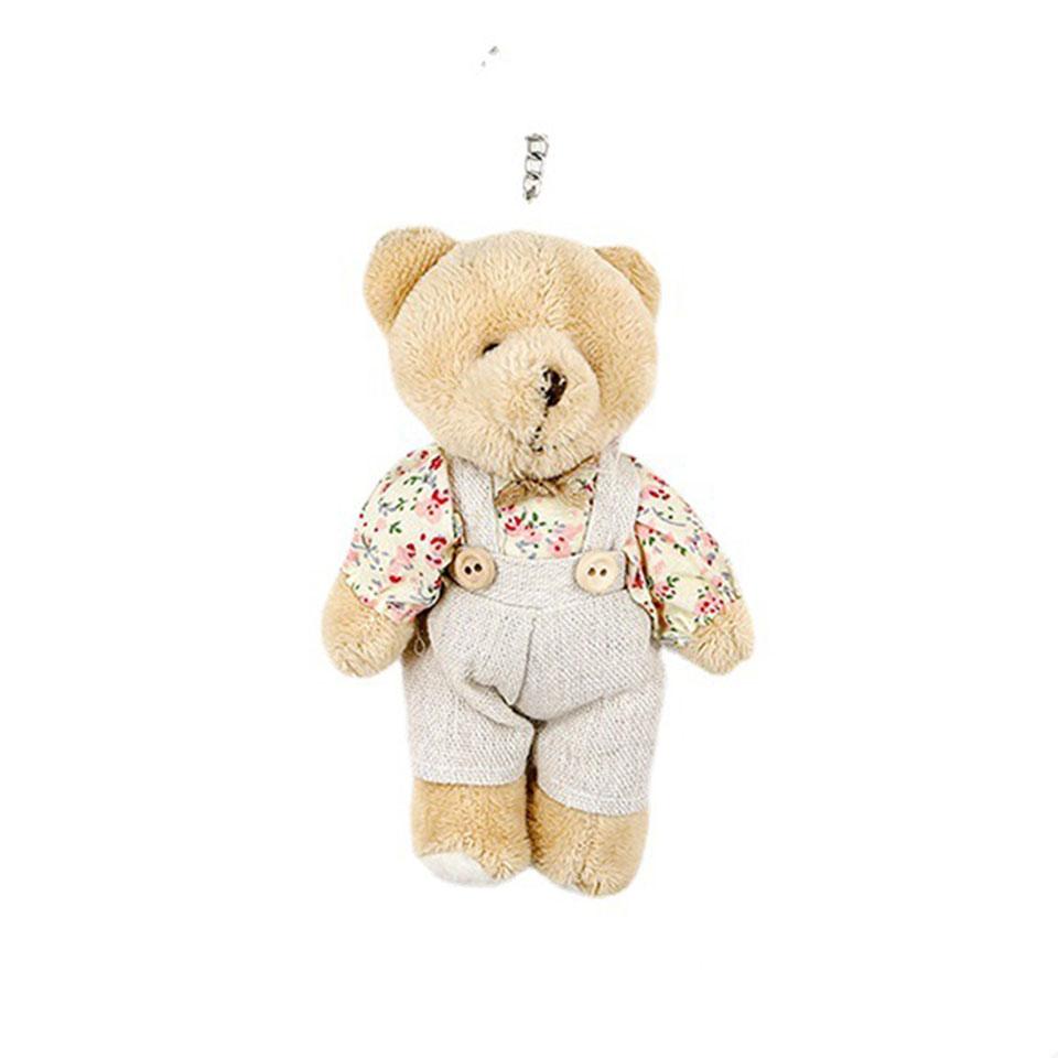 ZAKOL Cute Wear Clothes Bear Plush Toy Cartoon Rabbit Pendant Doll Keychain Backpack Car Bag Decoration Key Ring Girls Gift