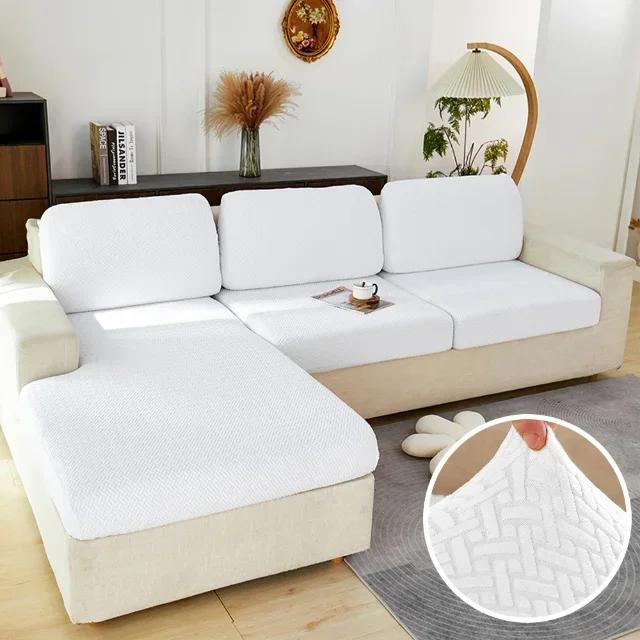 Elastic Sofa Cover Solid Sofa Seat Cover Grey Washable Seat Cushion Cover Furniture Protector Sectional