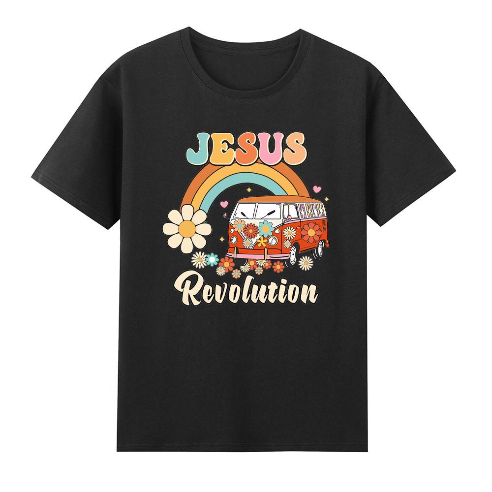 Jesus Revolution Love Like Jesus Christian Faith Van Bus TShirt S