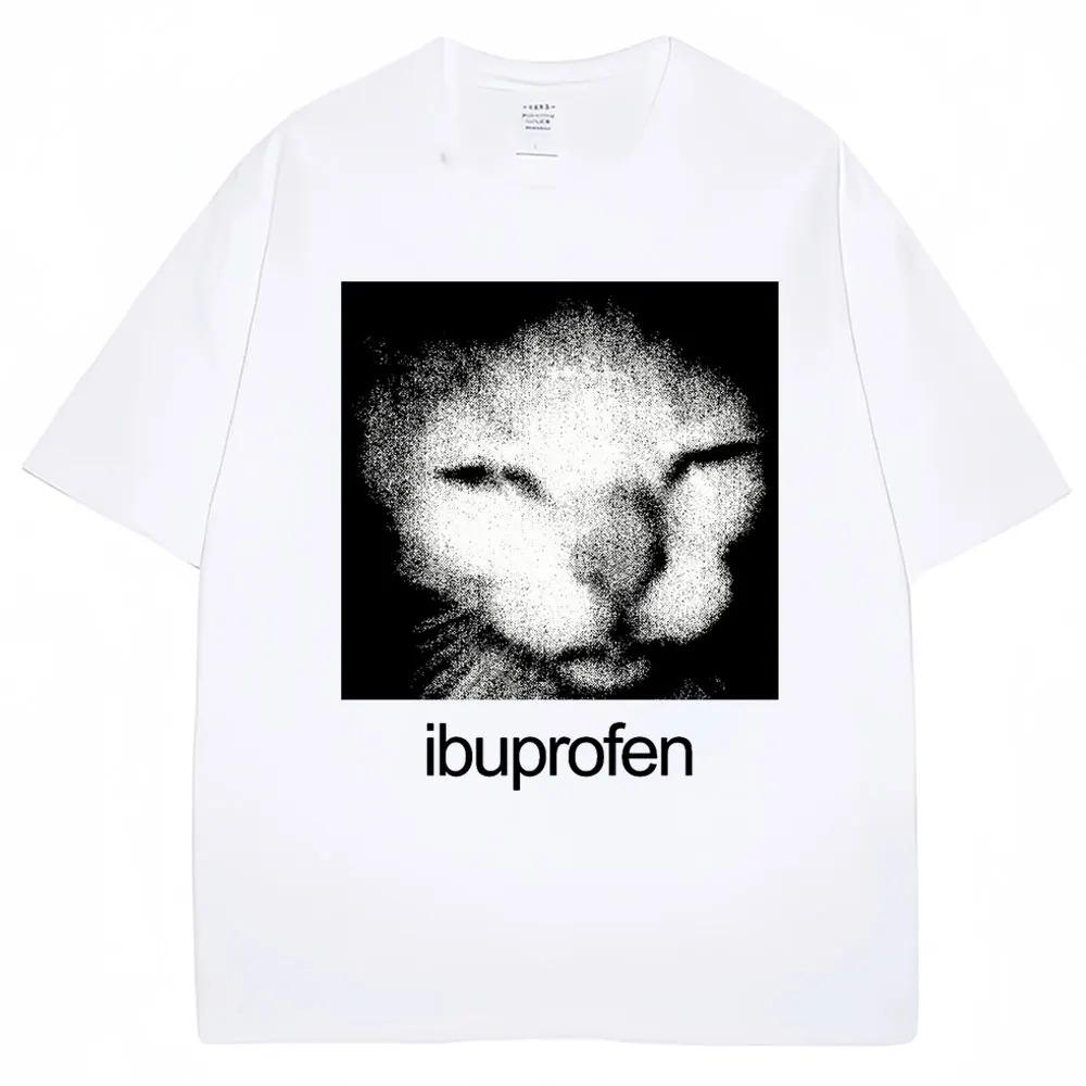 

Vintage Funny Ibuprofen Cat Graphic T-shirt Humor Fashion T-shirt Casual T-shirt WoClothing Harajuku XS