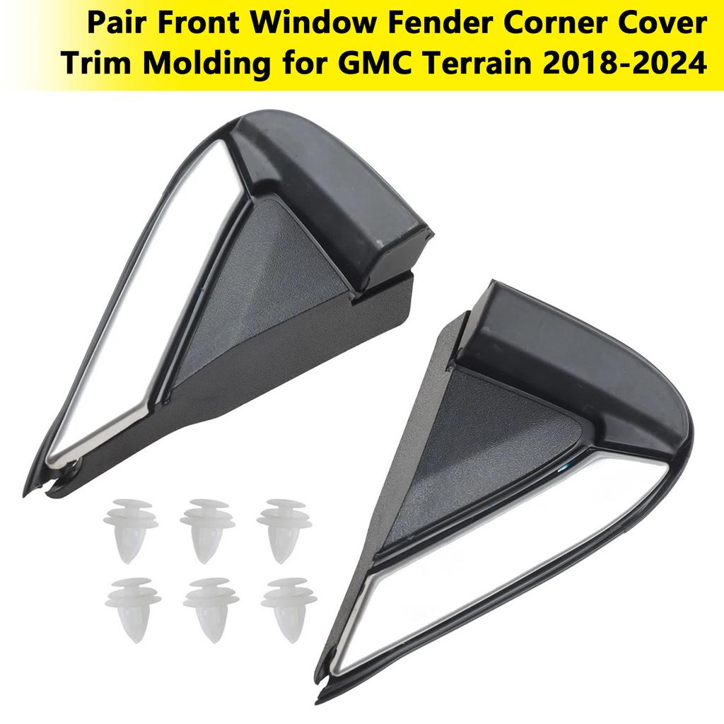 Pair Front Window Fender Corner Cover Trim Molding for GMC Terrain 2018-2024