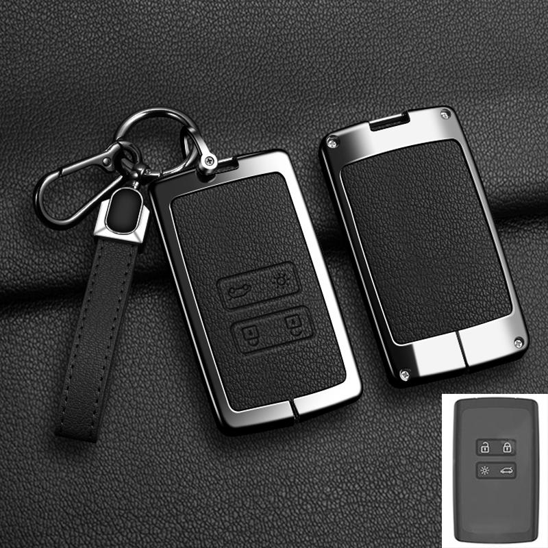 

Car Alloy Leather Key Case Cover For Renault Koleos Kadjar Captur Megane Talisman Espace Clio Zoe Scenic 4 Arkana Dacia Sandero