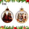Creative Holiday Tree Embellishments Glowing Christmas Story Ornament, Light-Up Ball Hanging Decor with Warm LED Light, Miniature Scene Ornaments Mini