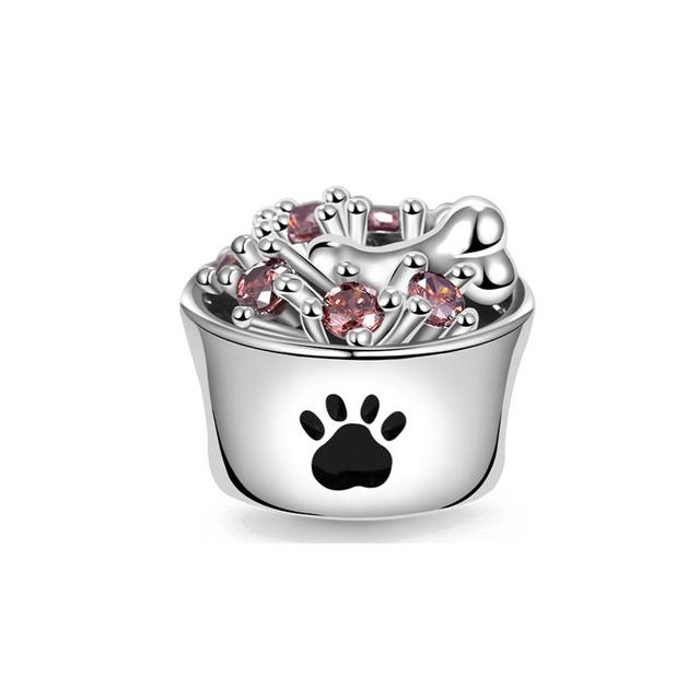 Neuer Echter Kupfer-Anhänger Kompatibel Mit Echtem Original-Armband Zubehör Damenschmuck Haustier Hund Produktserie Knochenschale Pfotenabdruck