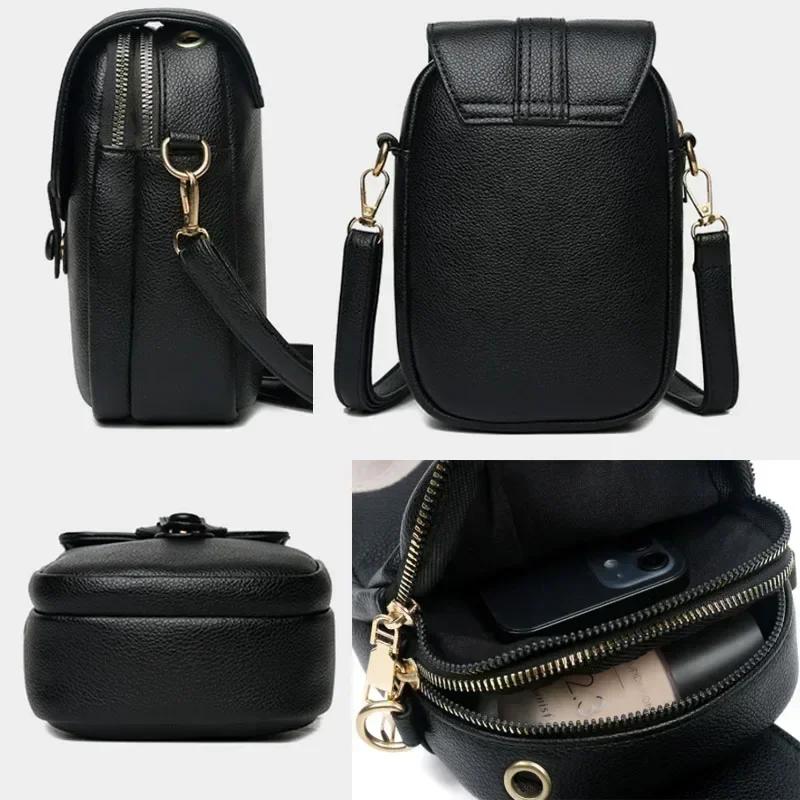Vintage-Mode Kleine Schultertaschen für Frauen Retro PU Leder Crossbody Telefon Messenger Bag Handtasche Beutel Geldbörsen und Handtaschen