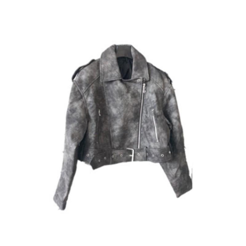 

Женская куртка из искусственной кожи со свободными лацканами, делающая старый топ XXS