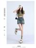 Women's High-Waist Stretch Retro Denim A-line Mini Skirt - Anti-Exposure, Hip-Hugging, Perfect for Spring/Summer Fashion