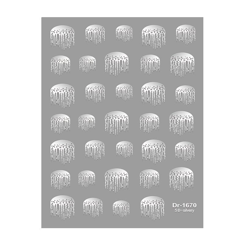 Redanco 5D Hot Style Cartoon Glitter Sea Jellyfish 3D Embossed Nail Art Stickers (Dr1672)