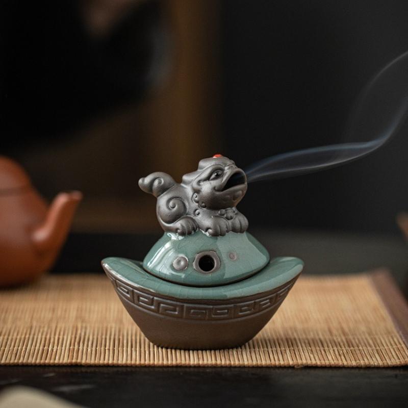 Κινέζικος Μίνι Λιβανωτήρι Pixiu - Διακόσμηση Feng Shui για Ευημερία και Καλή Τύχη για Χρήση στο Σπίτι, το Γραφείο, για Διαλογισμό & Ζεν Βωμό