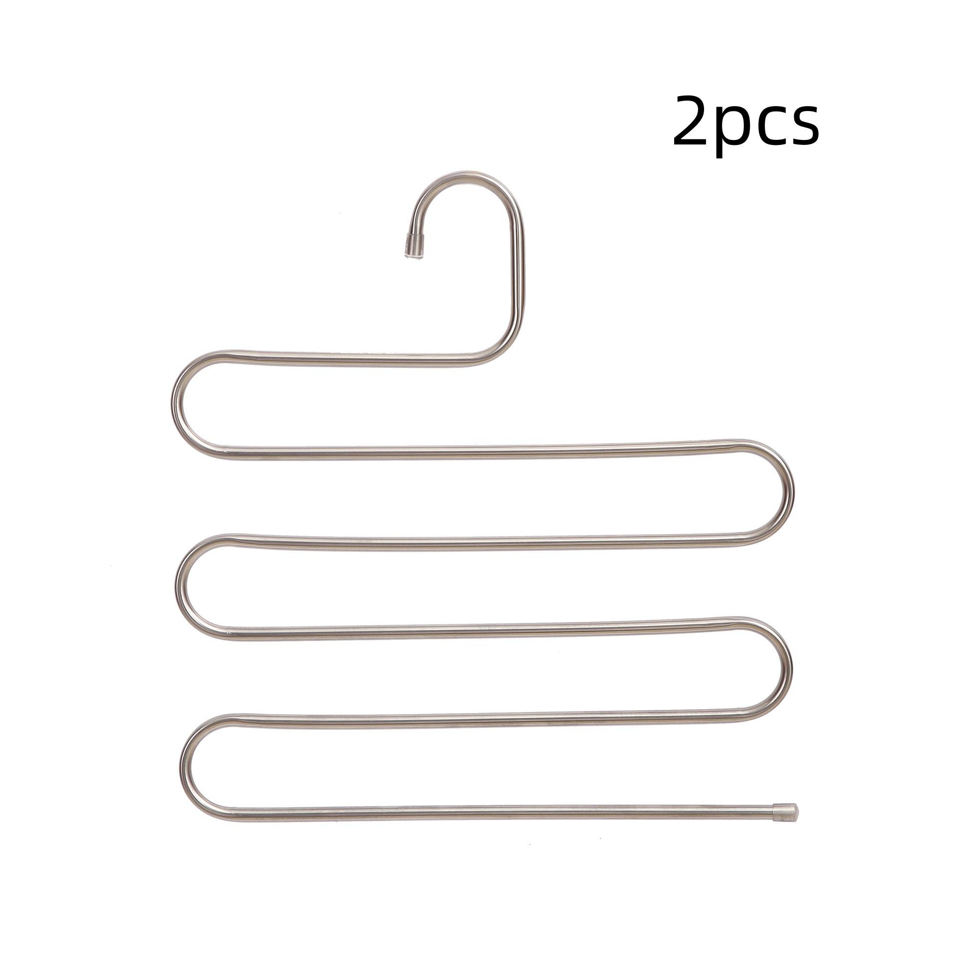 2Pcs/Stainless Steel Multifunctional Pants Rack for Home Use, Multi-Layer Non-Slip Pants Rack, Wardrobe Storage Solution