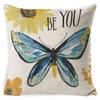 Village Style Rural Flower And Bird Sofa Pillow Cover Linen Spring Cushion Cover Car Waist Backrest Cover