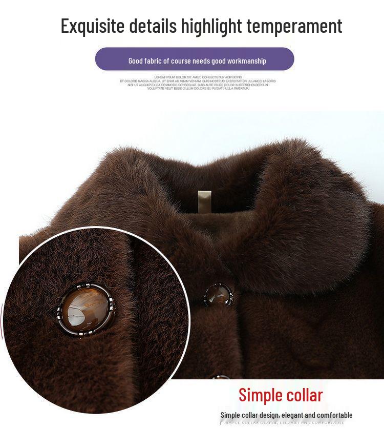 Women's Fleece-Lined Winter Coat for Middle-Aged & Elderly - New Mink Velvet Style for Moms & Grandmas