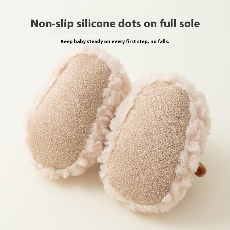 Autumn and Winter Baby Shoes Toddler Shoes Non-slip Soft Sole Shoes Socks Indoor Baby Shoes Cartoon Cotton Shoes
