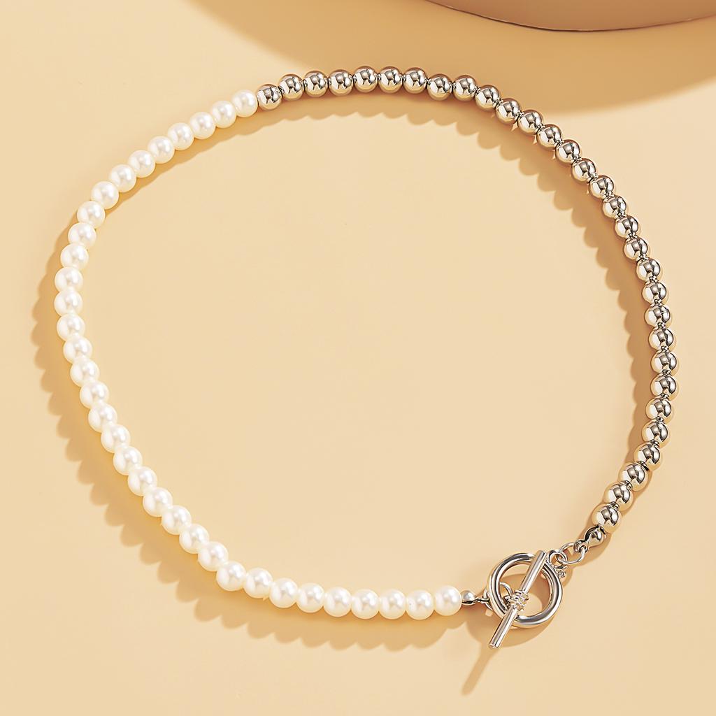 Kurze Imitation Perlenkette Choker Halskette für Damen Trendige Splicing Perlen Halsketten 2026 Modeschmuck Kragen Mädchen