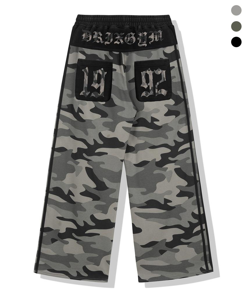 DRIX Camo Color Block Track Line Graphic Pants_Gray