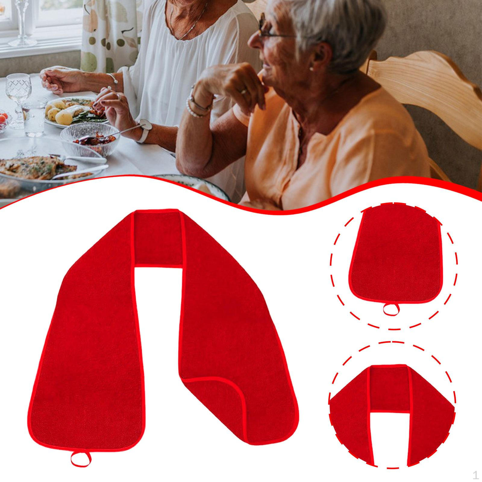 

Шарф для еды для пожилых людей, Универсальное использование, Слюнявчик для мужчин и женщин красный
