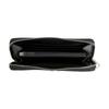 Calvin Klein Brand letter logo zipper closure, artificial leather wallet, large size, men's black