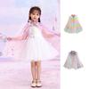Girls Lightweight Sheer Princess Cape for Fantasy Dressing Up and Birthday Parties Soft Nylon Fabric Costume Accessory