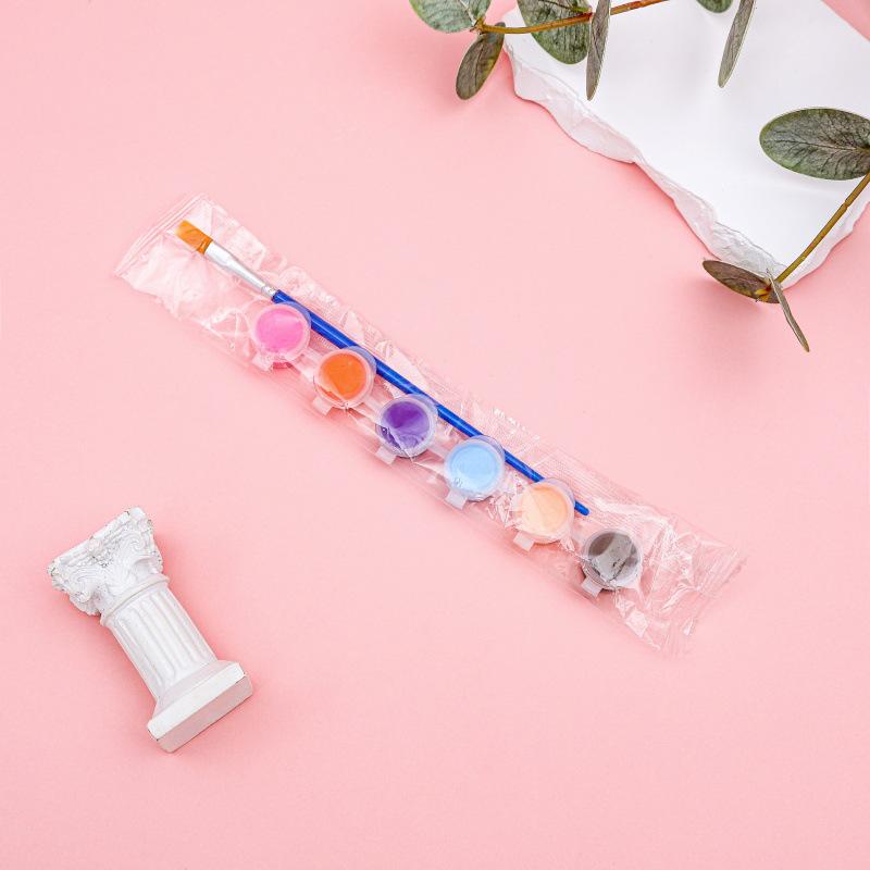 12-Color Acrylic Paint Strips with Plaster Doll for Kids DIY Graffiti, 3ml Each