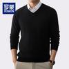 Romon Men's Thickened V-Neck Knit Sweater WLW8105